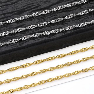 Dây chuyền hình sóng nước mạ vàng 18K và thép không gỉ - Phụ kiện thời trang