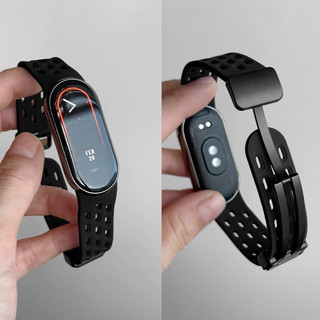 Dây Đeo Cho Xiaomi Smart Band 8 / 9 / 10 Dây Đeo Từ Khóa Silicon Tổ Ong Lưới Chống Thấm Nước Cho Thể Thao Sử Dụng Hàng Ngày