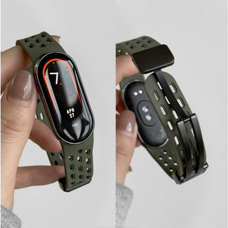 Dây Đeo Cho Xiaomi Smart Band 8 / 9 / 10 Dây Đeo Từ Khóa Silicon Tổ Ong Lưới Chống Thấm Nước Cho Thể Thao Sử Dụng Hàng Ngày