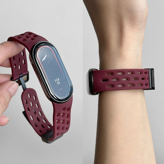 Dây Đeo Cho Xiaomi Smart Band 8 / 9 / 10 Dây Đeo Từ Khóa Silicon Tổ Ong Lưới Chống Thấm Nước Cho Thể Thao Sử Dụng Hàng Ngày