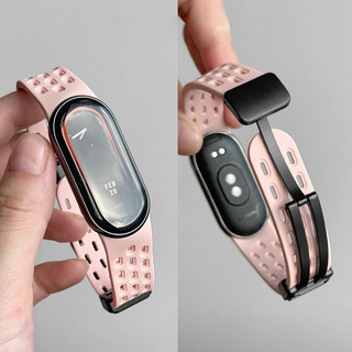 Dây Đeo Cho Xiaomi Smart Band 8 / 9 / 10 Dây Đeo Từ Khóa Silicon Tổ Ong Lưới Chống Thấm Nước Cho Thể Thao Sử Dụng Hàng Ngày