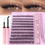 Bộ cụm lông mi giả kiligmata 200 chiếc chồn giả mềm - Diy Natural, C Curl, Chiều dài hỗn hợp 10-16Mm