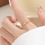Nhẫn titan nữ không gỉ mạ vàng 18k thiết kế viền đá uốn lượn thời trang trẻ trung