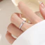 Nhẫn titan nữ không gỉ mạ vàng 18k thiết kế viền đá uốn lượn thời trang trẻ trung