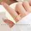 Nhẫn titan nữ không gỉ mạ vàng 18k thiết kế viền đá uốn lượn thời trang trẻ trung