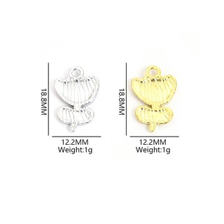 10 Chiếc Dễ Thương Nhiều Màu Hoa Nhỏ & Lá Xanh Quyến Rũ Thời Trang Sống Động Vòng Cổ Bé Gái Vòng Tay Bông Tai Dây Xích Điện Thoại Túi Treo DIY 6 Màu Hoa Tulip Nhỏ Giọt Dầu Mặt Dây Hợp Kim
