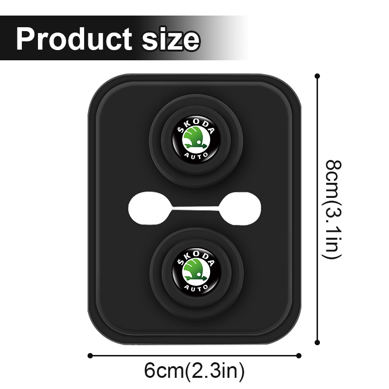 Silicone Khóa Cửa Ô Tô Bảo Vệ Khóa Ô Tô Chống Sốc Miếng Lót Cho Skoda Octavia Fabia Rapid Yeti Kodiaq Superb