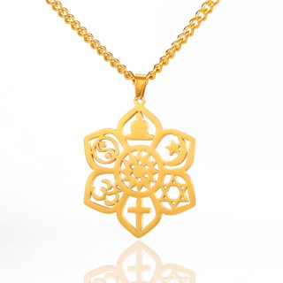 Vòng cổ vàng chữ thập hexagram cho nam nữ, bền màu và không gây dị ứng