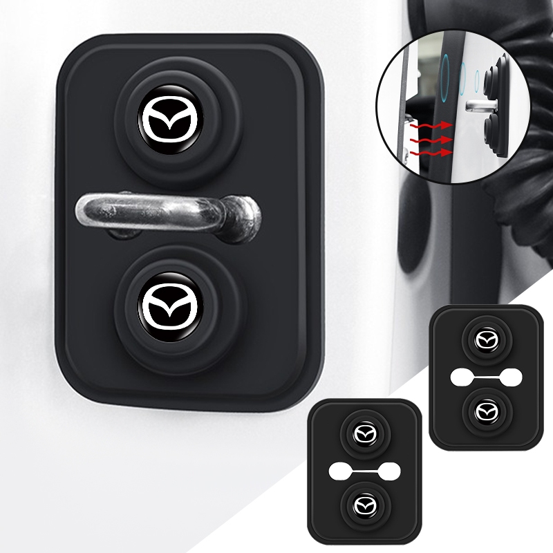 Khóa Cửa Ô Tô Silicon Bảo Vệ Bao Khóa Cửa Ô Tô Miếng Lót Cách Âm Cho Xe Mazda 2 3 5 6 2017 CX-4 CX-5 CX-7 CX-9 CX-3 CX-5
