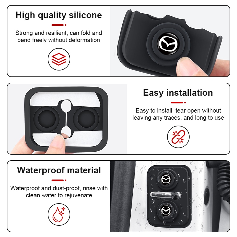 Khóa Cửa Ô Tô Silicon Bảo Vệ Bao Khóa Cửa Ô Tô Miếng Lót Cách Âm Cho Xe Mazda 2 3 5 6 2017 CX-4 CX-5 CX-7 CX-9 CX-3 CX-5