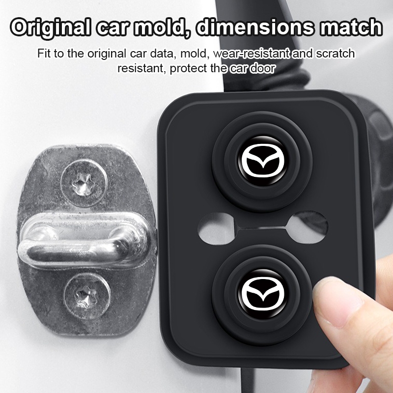 Khóa Cửa Ô Tô Silicon Bảo Vệ Bao Khóa Cửa Ô Tô Miếng Lót Cách Âm Cho Xe Mazda 2 3 5 6 2017 CX-4 CX-5 CX-7 CX-9 CX-3 CX-5