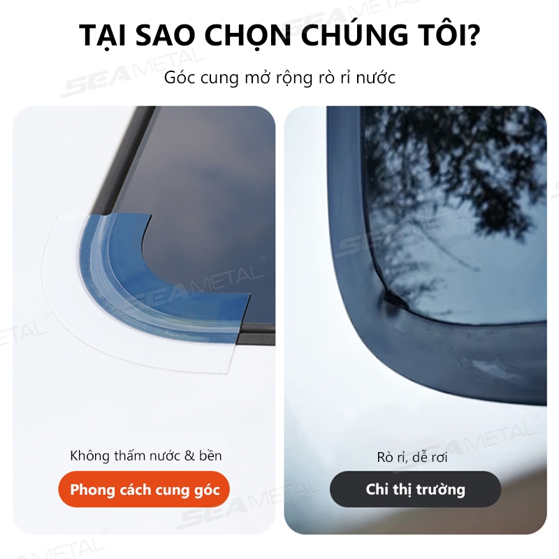 SEAMETAL Sunroof Niêm Phong Dải Chống Thấm Nước Dán Kính Ô Tô Dải Dính Toàn Cảnh Cửa Nắng Mái Chống Rò Rỉ Dải