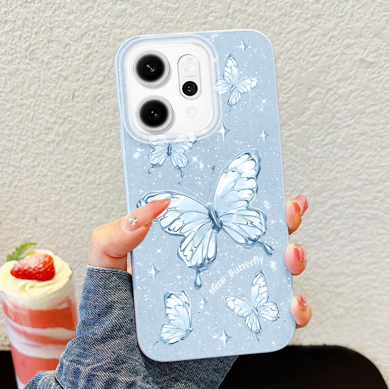 Ốp Điện Thoại YBD Cho OPPO A6X A6S A6 Pro Reno 14 Pro Reno 14F 5G Cao Cấp Lấp Lánh Kim Cương Bướm Lấp Lánh Bột Silicon
