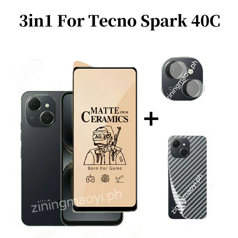 Ốp điện thoại di động chống rơi 4in1 Tecno Spark 40C cho Tecno Spark 40C 40 Pro Spark 30C 30 4G / 5G Màng gốm và màng ống kính và phim mặt sau