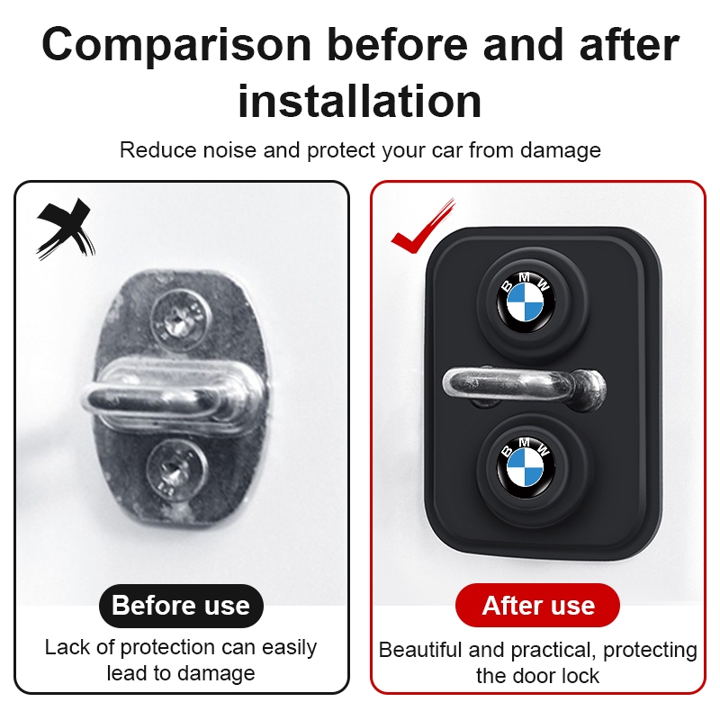 Khóa Cửa Ô Tô Bảo Vệ Miếng Dán Cửa Xe Chốt Trang Trí Miếng Lót Cho Xe BMW E61 E90 E82 E70 E71 E87 E88 E89 X5 X6