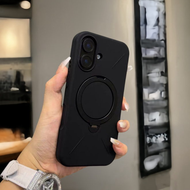 Giá đỡ xoay 360 / Ốp lưng mềm silicon tương thích cho iPhone 11 12 pro max 13 pro max 14 pro max 15 pro max 16 pro max 17 Pro max