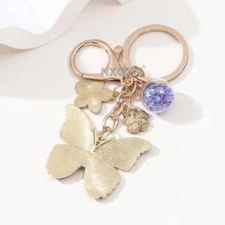 1 Chiếc Khá Tím Lớn Bướm Hoa Sáng Tạo Cây Côn Trùng Vòng Chìa Khóa Cho Bạn Bè Handmade Quà Tặng Tốt
