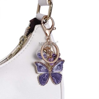 1 Chiếc Khá Tím Lớn Bướm Hoa Sáng Tạo Cây Côn Trùng Vòng Chìa Khóa Cho Bạn Bè Handmade Quà Tặng Tốt