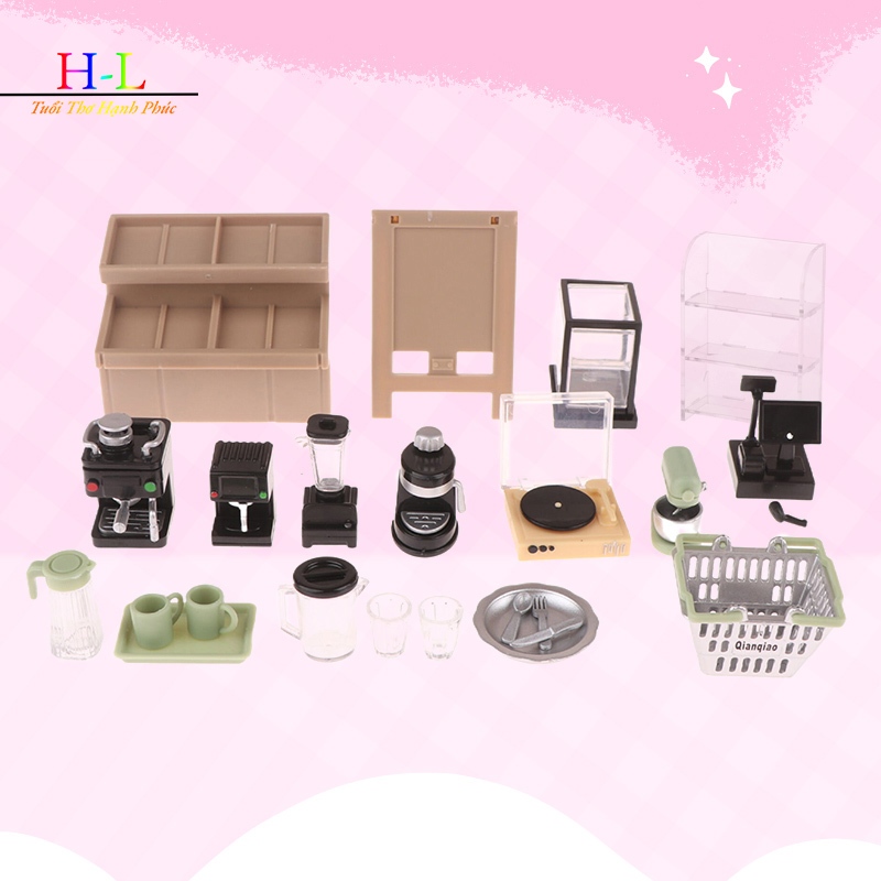 [XZNZMM] 1 Nhà Búp Bê Nội Thất Thu Nhỏ Máy Pha Cà Phê Kệ Bảo Quản Mô Phỏng Nhà Búp Bê Trang Trí Đồ Chơi DIY Nhà Búp Bê LMWU