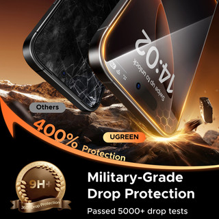 UGREEN 2 miếng bảo vệ màn hình chống nhìn trộm không viền Bảo vệ phim cường lực riêng tư cho iPhone 17 Pro Max