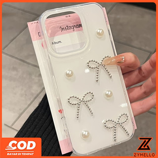 Ốp Lưng Cho Redmi A5 Redmi A3 13C 14C 15C note 13 Pro note 14 Pro Xiaomi 14T poco C75 poco C61 Thạch Màu Tính Khí Ngọc Trai Nơ Vỏ Điện Thoại TPU Chống Sốc