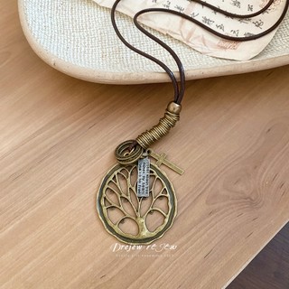 Vòng cổ gỗ hình lá giọt nước phong cách dân tộc cổ điển, thể hiện khí chất cá nhân - DREZEW