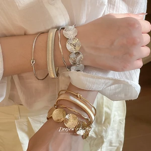 Bộ vòng tay mở kim loại thời trang và đa năng DREJEW