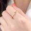 Nhẫn titan cao cấp không gỉ mạ vàng 18k thiết kế gắn đá đơn giản thanh lịch