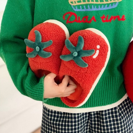 XIXITIAO Dép Cotton Giữ Ấm Mùa Đông Phong Cách Mới Nữ Đế Dày Dễ Thương Nhà Trong Nhà