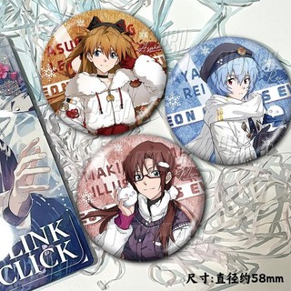 EVA Neon Genesis Evangelion Characters Ayanami Rei, Shinji Ikari, Asuka: Bộ sưu tập nút cài áo cosplay, túi trang trí
