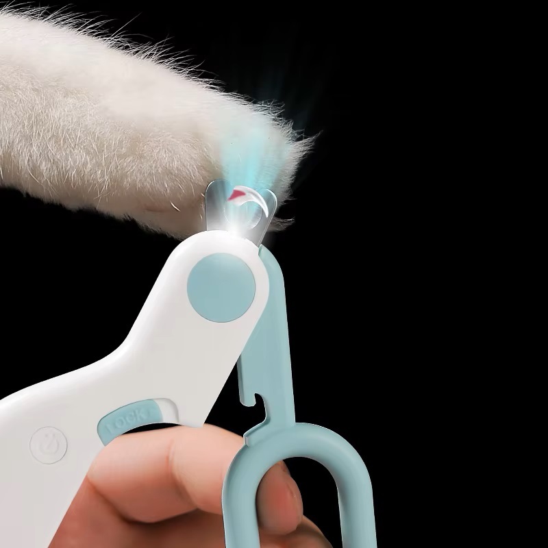 ECILY LED Light Cat Dog Nail Clipper Cutter Tông đơ cắt móng vuốt thú cưng chuyên nghiệp có khóa an toàn cho chó con Mèo con Chăm sóc động vật Bộ dụng cụ chải lông