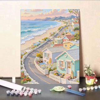 MOZI ✨40 * 50cm / 30 * 40cm Phong cảnh mùa thu tự làm Kích thước lớn Tranh sơn dầu kỹ thuật số Tranh vẽ tay Tranh tô màu Tranh kỹ thuật số Tranh Acrylic Chữa bệnh Tranh giải nén