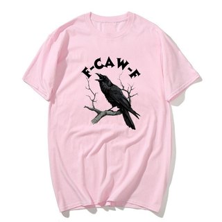 F Caw Ngộ nghĩnh Quạ Áo nam Nữ Hài Hước Động Vật Áo Rời Vintage Đồ Họa Áo Cotton Thoải Mái Nam Quần Áo