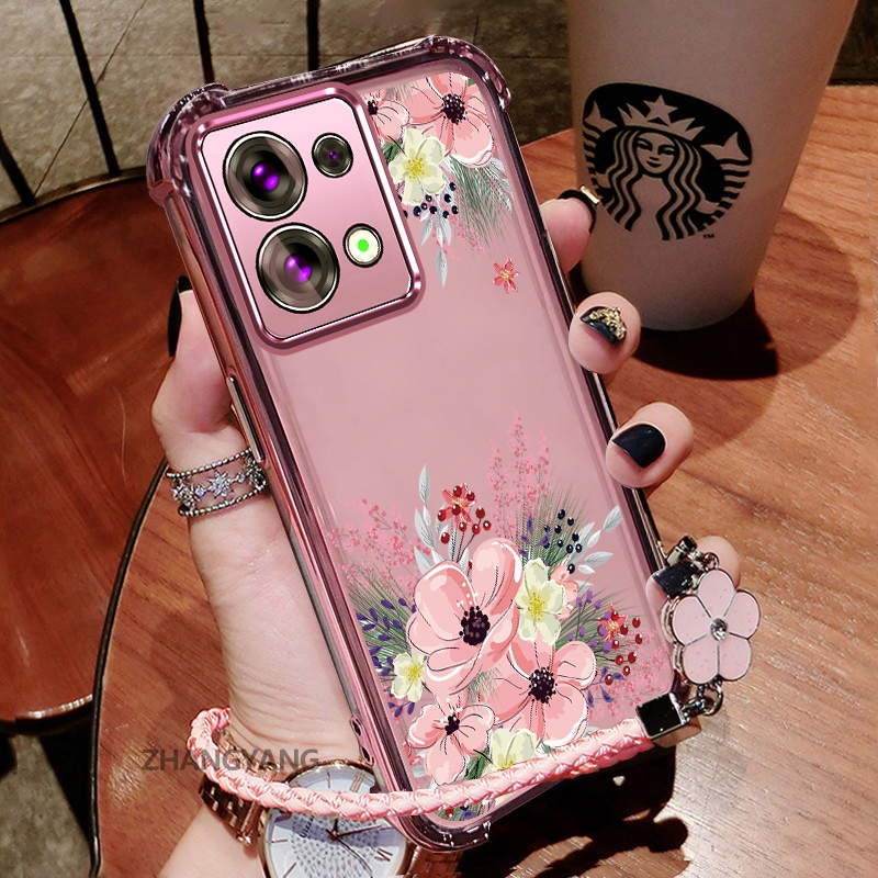 Ốp Lưng Cho Redmi Note 13 Note 13 Pro Thẩm Mỹ Họa Tiết Hoa Thu Đông Dễ Thương Thiết Kế Mới Mạ Điện TPU Chống Sốc Vỏ Mềm Dây Treo Miễn Phí
