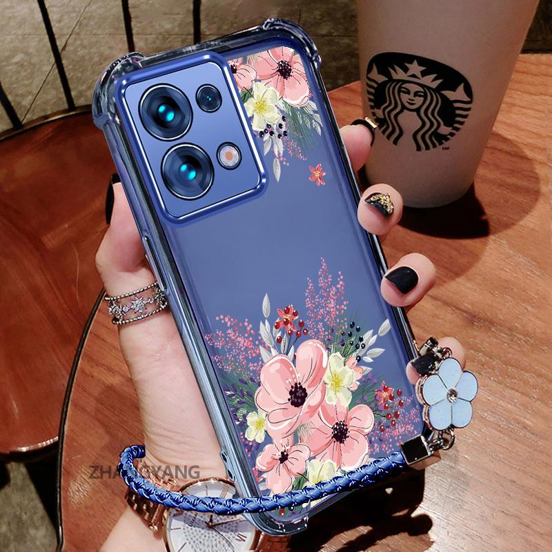 Ốp Lưng Cho Redmi Note 13 Note 13 Pro Thẩm Mỹ Họa Tiết Hoa Thu Đông Dễ Thương Thiết Kế Mới Mạ Điện TPU Chống Sốc Vỏ Mềm Dây Treo Miễn Phí