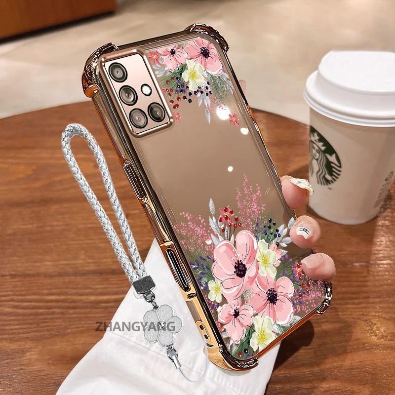 Ốp Lưng Cho Moto G30 G20 G10 Thẩm Mỹ Họa Tiết Hoa Thu Đông Dễ Thương Thiết Kế Mới Mạ Điện TPU Chống Sốc Vỏ Mềm Dây Treo Miễn Phí