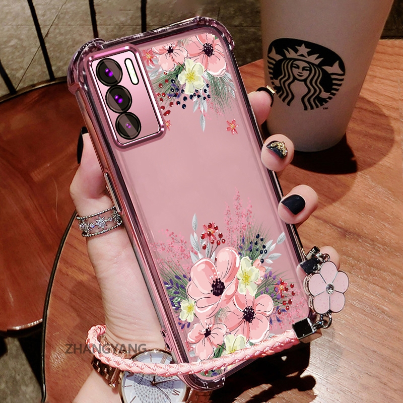Ốp Lưng Cho OPPO RENO 12 5G RENO 12 Pro 5G Thẩm Mỹ Họa Tiết Hoa Thu Đông Dễ Thương Thiết Kế Mới Mạ Điện TPU Chống Sốc Vỏ Mềm Dây Treo Miễn Phí