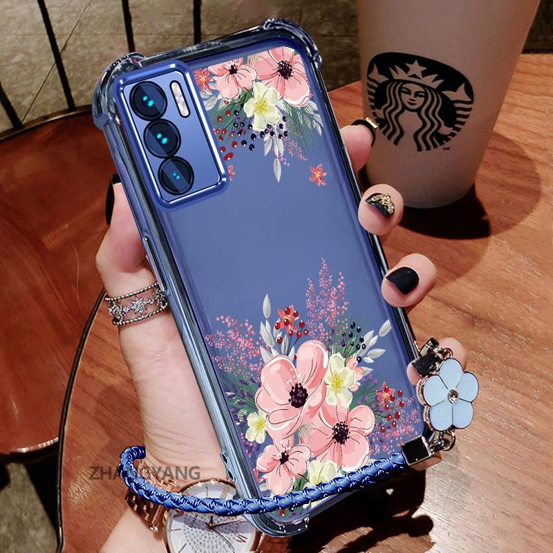 Ốp Lưng Cho OPPO RENO 12 5G RENO 12 Pro 5G Thẩm Mỹ Họa Tiết Hoa Thu Đông Dễ Thương Thiết Kế Mới Mạ Điện TPU Chống Sốc Vỏ Mềm Dây Treo Miễn Phí