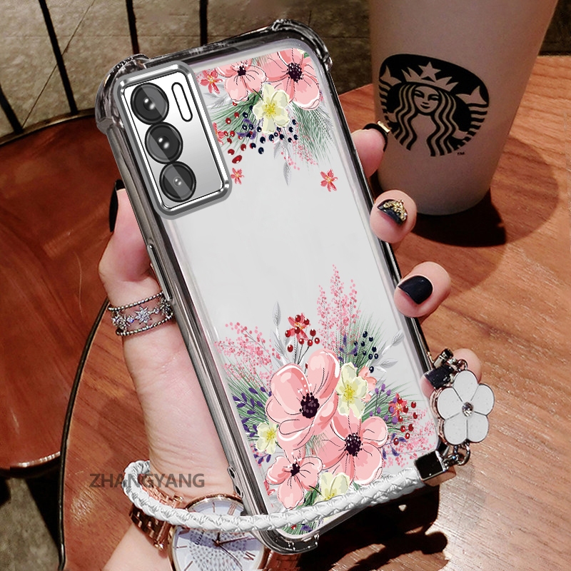 Ốp Lưng Cho OPPO RENO 12 5G RENO 12 Pro 5G Thẩm Mỹ Họa Tiết Hoa Thu Đông Dễ Thương Thiết Kế Mới Mạ Điện TPU Chống Sốc Vỏ Mềm Dây Treo Miễn Phí