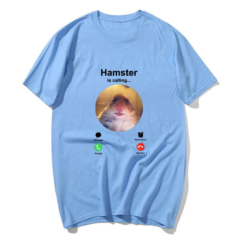 Áo phông meme hamster ngộ nghĩnh cho nam và nữ, chất liệu cotton thoải mái, phù hợp dạo phố