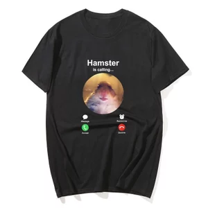 Áo phông meme hamster ngộ nghĩnh cho nam và nữ, chất liệu cotton thoải mái, phù hợp dạo phố