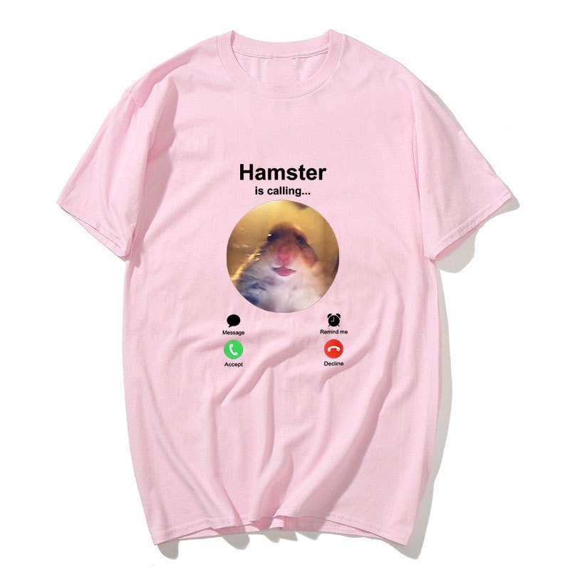 Áo phông meme hamster ngộ nghĩnh cho nam và nữ, chất liệu cotton thoải mái, phù hợp dạo phố