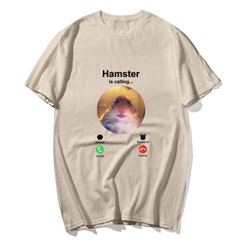 Áo phông meme hamster ngộ nghĩnh cho nam và nữ, chất liệu cotton thoải mái, phù hợp dạo phố