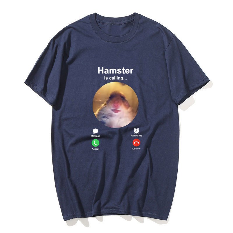 Áo phông meme hamster ngộ nghĩnh cho nam và nữ, chất liệu cotton thoải mái, phù hợp dạo phố