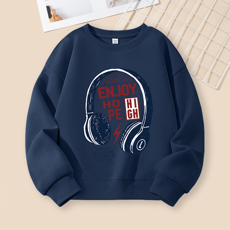 W.G.Q Áo Sweater bé trai, thiết kế cổ tròn in hình hợp thời trang, thích hợp cho trang phục thể thao ngoài trời và trường học