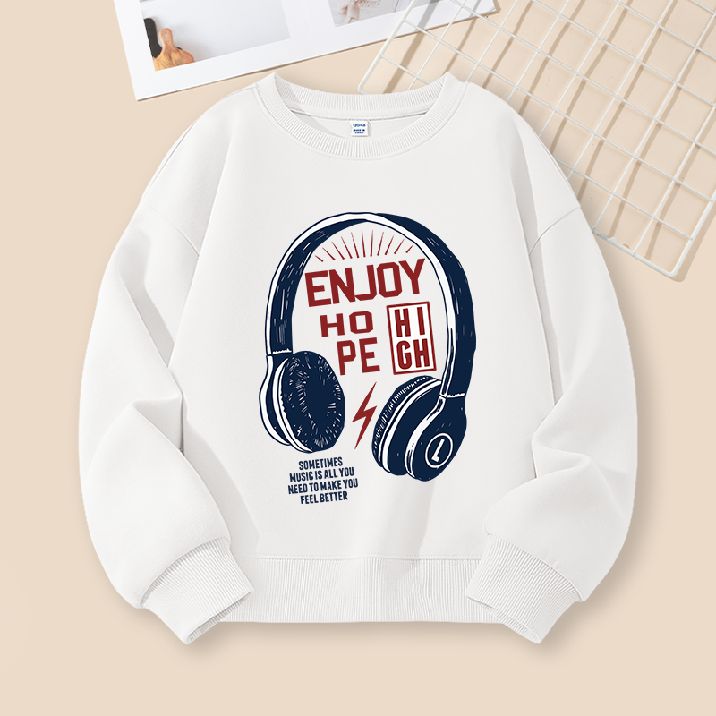 W.G.Q Áo Sweater bé trai, thiết kế cổ tròn in hình hợp thời trang, thích hợp cho trang phục thể thao ngoài trời và trường học