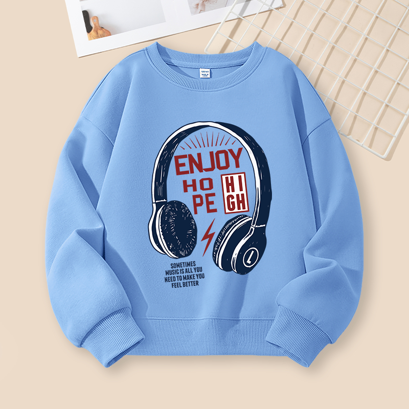 W.G.Q Áo Sweater bé trai, thiết kế cổ tròn in hình hợp thời trang, thích hợp cho trang phục thể thao ngoài trời và trường học