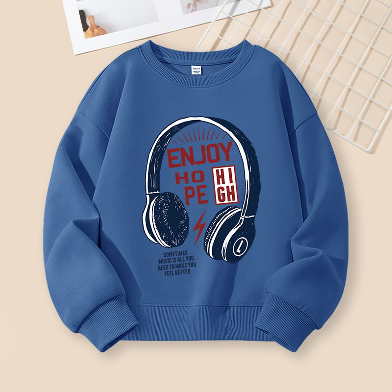 W.G.Q Áo Sweater bé trai, thiết kế cổ tròn in hình hợp thời trang, thích hợp cho trang phục thể thao ngoài trời và trường học