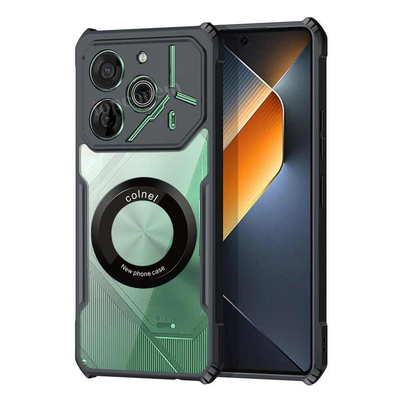 Ốp điện thoại từ tính chống sốc kiểu lưỡi Tecno Pova 7 Ultra Pova 6 Neo POP 7 6 Pro 9 5G 4G Vỏ túi khí Vỏ trong suốt chống rơi