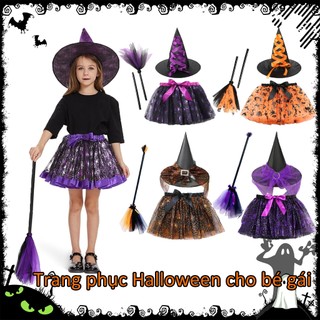 Trang Phục Halloween Cho Bé Gái Ngày Lễ Nhập Vai Bộ Trang Phục Có Mũ Và Chổi Trẻ Em Trang Phục Hóa Trang Cho Trò Chơi Trường Học Tiệc Sinh Nhật shopidaevn